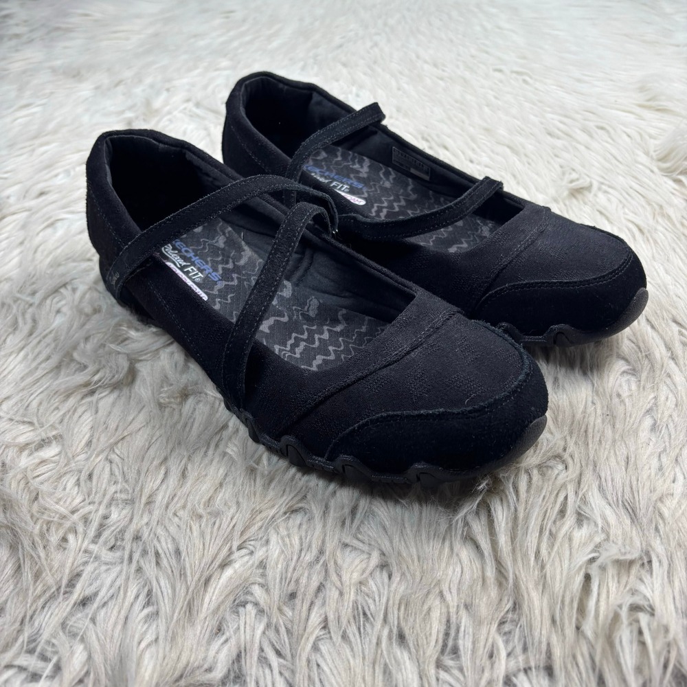 NWOB Skechers Women's 10 Relaxed Fit Bikers Get Up Mary Jane Flats Balletcore